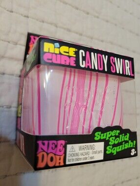 Schylling Needoh Candy Swirl Super Solid Squish - Pink&White Holiday